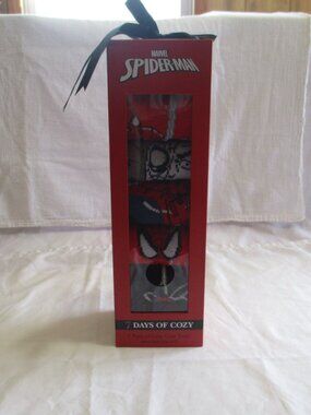 Men's Socks size 6 - 12 Marvel Spiderman 7 Days of Cozy Crew Socks Gift Box New